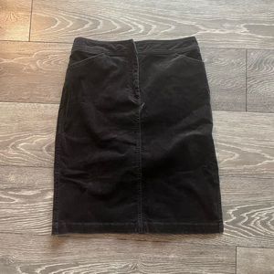 J Crew Black Corduroy Pencil Skirt Sz 6